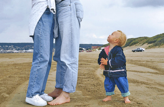 Child looking at parents