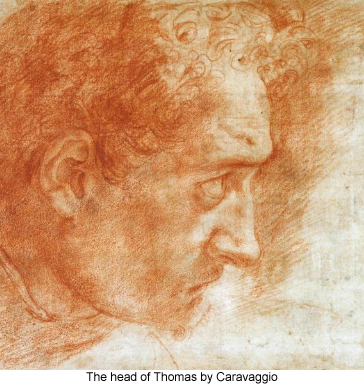 The head of Thomas by Caravaggio