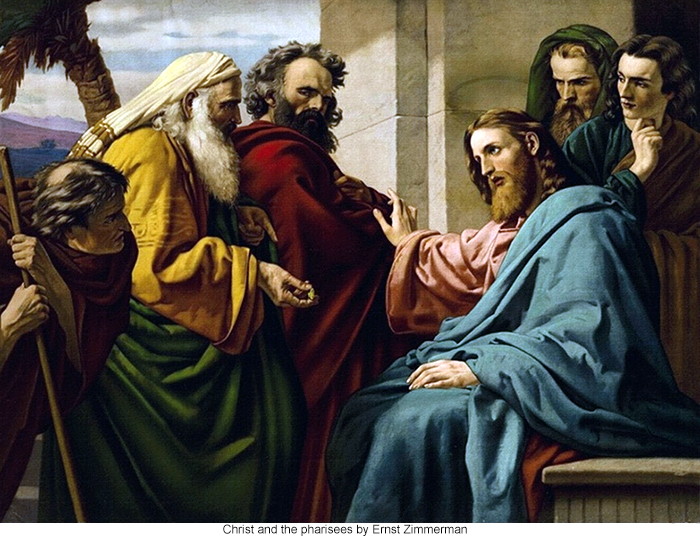Christ and the pharisees by Ernst Zimmerman