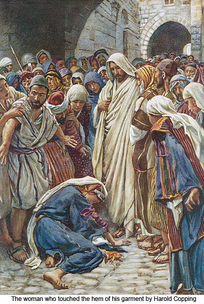 The woman who touched the hem of his garment by Harold Copping