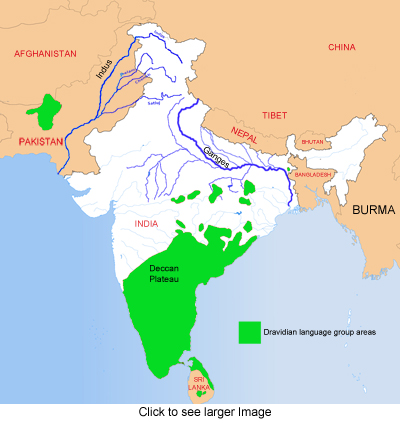 Dravidian language group areas