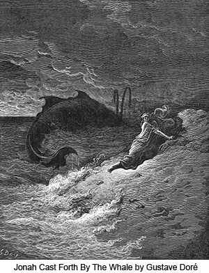 Jonah Cast Forth By The Whale by Gustave Doré