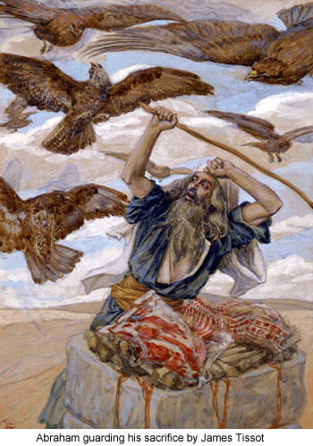 Abraham guarding his sacrifice by James Tissot