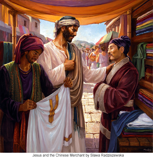 Jesus and the Chinese Merchant by Slawa Radziszewska