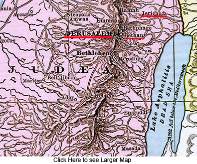 Click Here to see Larger Map - Jericho Jerusalem Bethany