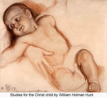 Studies for the Christ child by William Holman Hunt