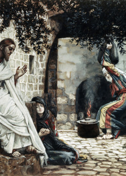 Jesus Mary Magdalene and Martha at Bethany by James Tissot Jesus Mary Magdalene and Martha at Bethany by James Tissot