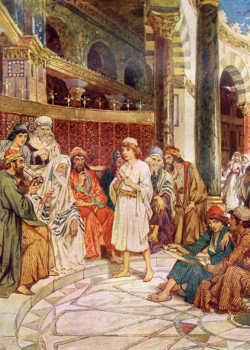 The boy Jesus asking questions in the Temple by William Hole The boy Jesus asking questions in the Temple by William Hole
