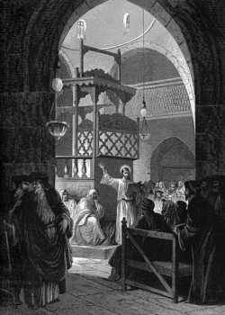 Jesus teaching in the synagogue by Alexandre Bida Jesus teaching in the synagogue by Alexandre Bida