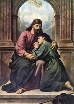 The consoling Christ by Bernhard Plockhorst The consoling Christ by Bernhard Plockhorst