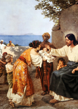 Christ Blessing the Children by Hermann Clementz Christ Blessing the Children by Hermann Clementz