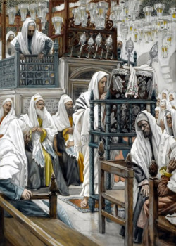 Jesus Unrolls the Book in the Synagogue by James Tissot Jesus Unrolls the Book in the Synagogue by James Tissot