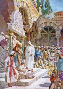 Jesus asked by the priests by whose authority he acts by William Hole Jesus asked by the priests by whose authority he acts by William Hole