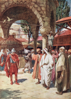 The centurion asks Jesus to heal his servant by William Hole The centurion asks Jesus to heal his servant by William Hole