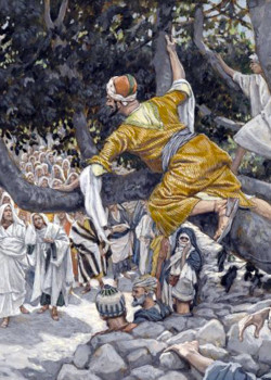 Zacchaeus in the Sycamore Awaiting the Passage of Jesus by James Tissot Zacchaeus in the Sycamore Awaiting the Passage of Jesus by James Tissot