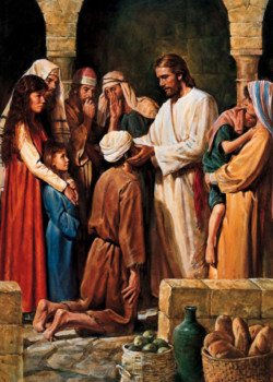 Jesus Restores Vision to a Blind Man by Del Parson Jesus Restores Vision to a Blind Man by Del Parson