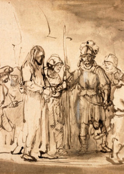 Christ taken before Caiaphas by Rembrandt Christ taken before Caiaphas by Rembrandt