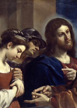 Christ with the Woman Taken in Adultery by Guercino Christ with the Woman Taken in Adultery by Guercino
