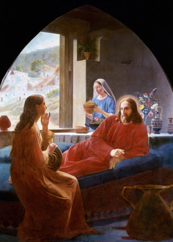Jesus with Mary and Martha by Christen Dalsgaard Jesus with Mary and Martha by Christen Dalsgaard