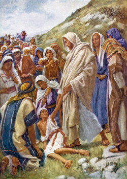 Jesus Heals the Epileptic Boy by Harold Copping Jesus Heals the Epileptic Boy by Harold Copping