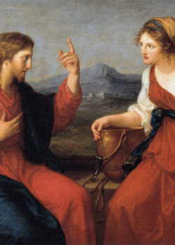 Christ and the Samaritan by the fountain by Angelika Kaufmann Christ and the Samaritan by the fountain by Angelika Kaufmann