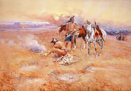 Blackfeet Burning Crow Buffalo Range by Charles Marion Russell