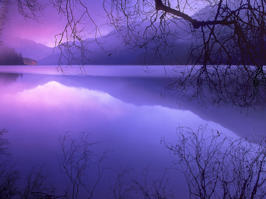 Purple haze over crescent Lake by Don Paulson