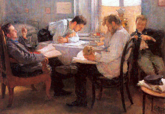 The Night Before the Examination by Leonid Pasternak