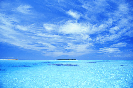 Blue expanse of sky and sea