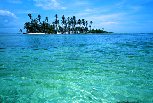 tropical palm island. Panama. San Blas Islands