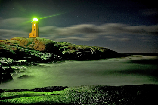 Peggy's Cove Lighthouse in the wee hours of the morning