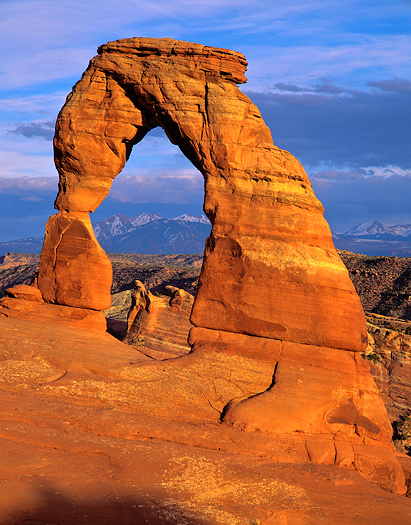 A natural arch in Arches National Park, Utah.