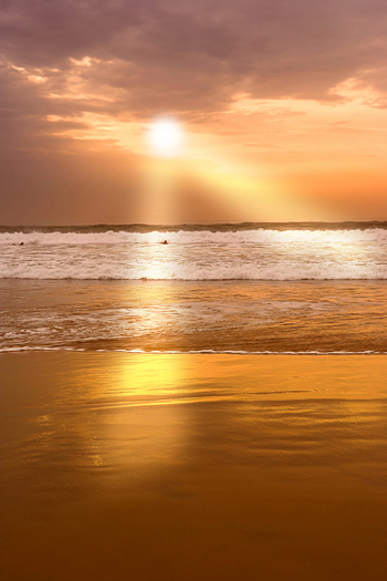 Calm sunset at the beach of Agadir