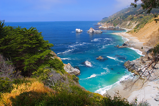 Beautiful afternoon on the beach Big Sur California