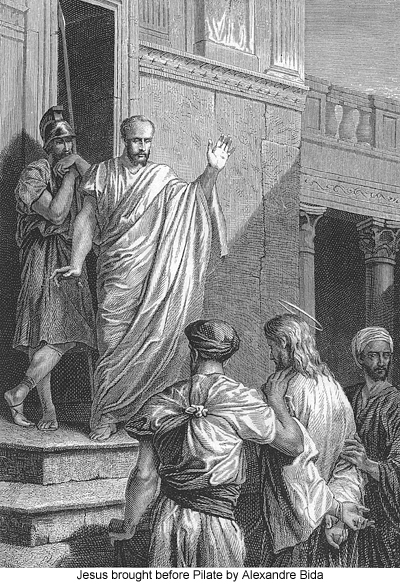 Jesus brought before Pilate by Alexandre Bida