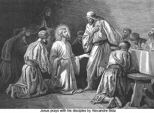 Jesus prays with his disciples by Alexandre Bida