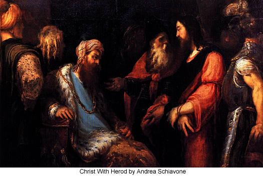 Christ With Herod by Andrea Schiavone