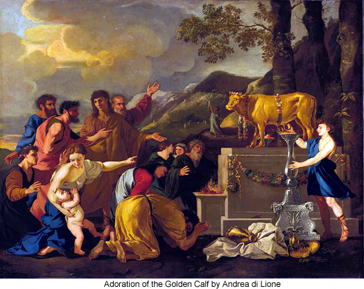 Adoration of the Golden Calf by Andrea di Lione