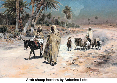 Arab sheep herders by Antonino Leto