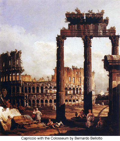 capriccio with the Colosseum by Bernardo Bellotto