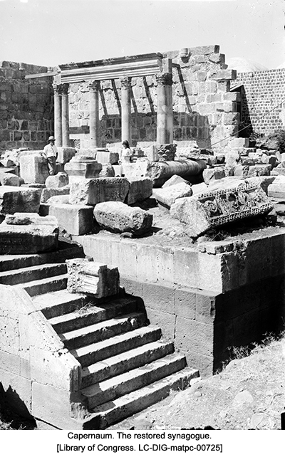 Capernaum. The restored synagogue.[Library of Congress. LC-DIG-matpc-00725]