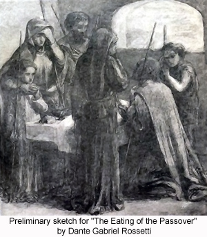 Preliminary sketch for 'The Eating of the Passover' by Dante Gabriel Rossetti