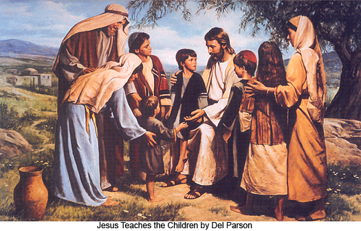 Jesus Teaches the Children by Del Parson