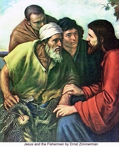 Jesus and the Fishermen by Ernst Zimmerman