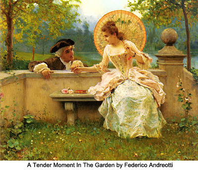 A tender moment in the garden by Frederico Andreotti