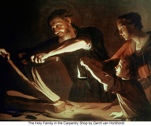 The Holy Family in 
the Carpentry Shop by Gerrit van Honthorst