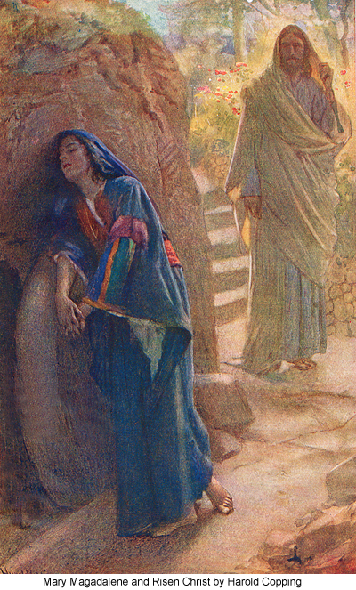 Mary Magdalene and Risen Christ by Harold Copping