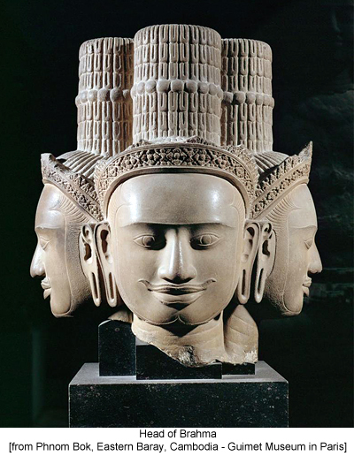 Head of Brahma [from Phnom Bok, Eastern Baray, Cambodia - Guimet Museum in Paris]