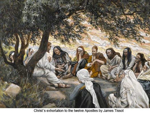 Christ’s exhortation to the twelve Apostles by James Tissot
