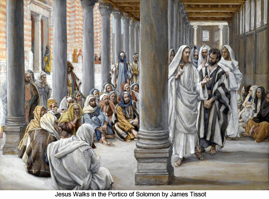 Jesus Walks in the Portico of Solomon by James Tissot